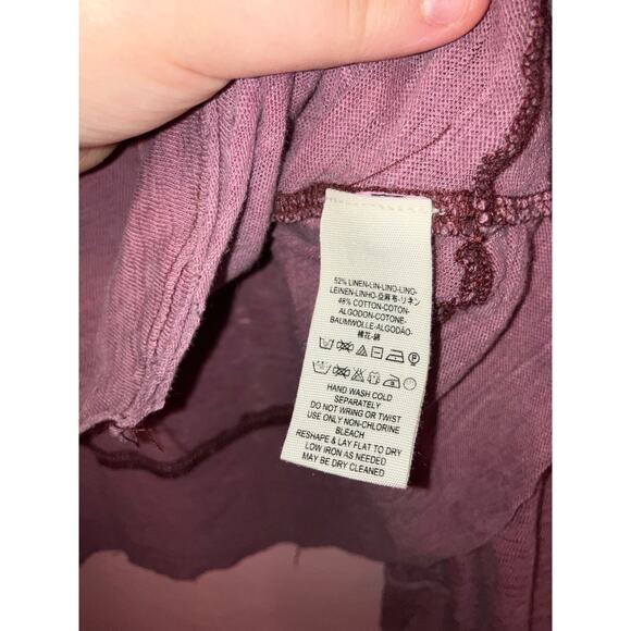We The Free purple linen blend oversized knit top cropped size XS - Picture 2 of 7